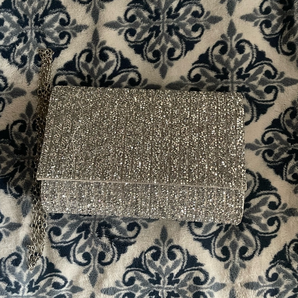 SHEIN Silver Clutch Bag for Evening Events